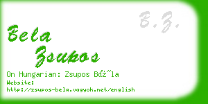 bela zsupos business card